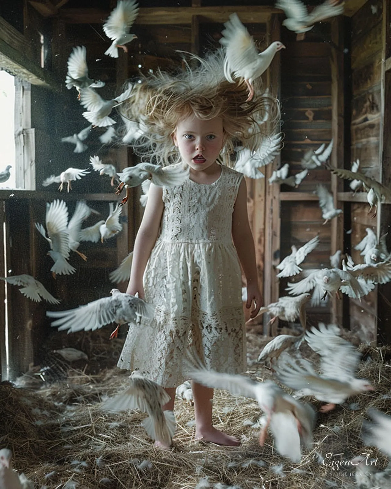 An Ill Wind — fliegende Federn, Stroh und Haare im Wind (Yellow-Muse-Magazin)