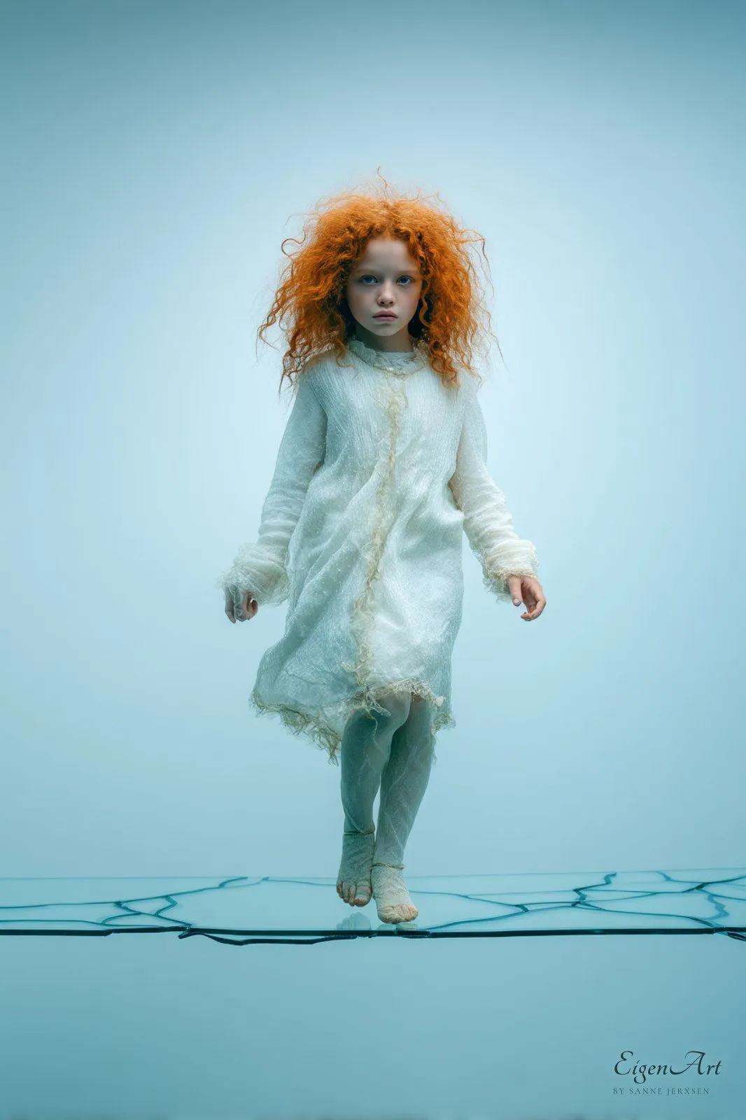 Irish Girl — rothaariges Mädchen, das Rot der Haare als einzige Farbe im entsättigten Bild